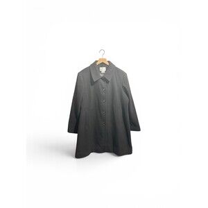 Worthington Pea Coat Women's XL 100% Wool Black Mid-Length Overcoat